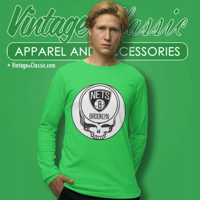 Brooklyn Nets Grateful Dead Steal Your Face Long Sleeve Tee Brooklyn Nets Grateful Dead Steal Your Face Long Sleeve Tee