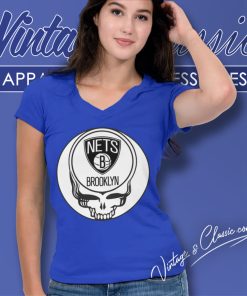 Brooklyn Nets Grateful Dead Steal Your Face V Neck TShirt