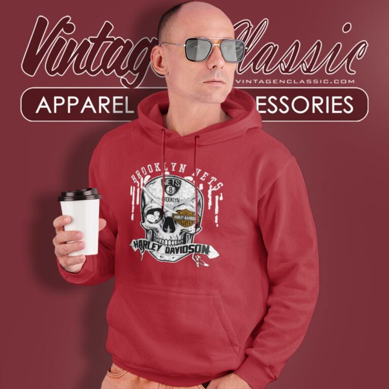 Brooklyn Nets Harley Davidson Skull Hoodie Brooklyn Nets Harley Davidson Skull Hoodie