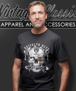 Brooklyn Nets Harley Davidson Skull T Shirt