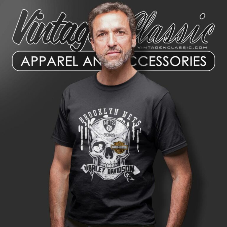 Brooklyn Nets Harley Davidson Skull T Shirt Brooklyn Nets Harley Davidson Skull T Shirt