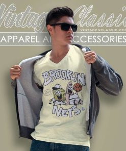 Brooklyn Nets Homage Heathered Nba X Spongebob Collab V Neck TShirt