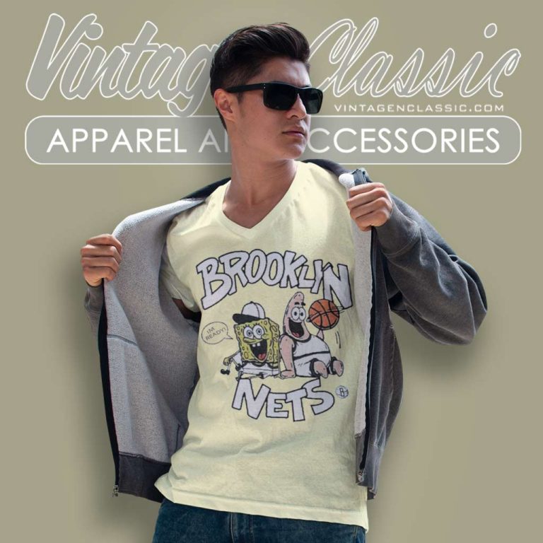 Brooklyn Nets Homage Heathered Nba X Spongebob Collab V Neck TShirt Brooklyn Nets Homage Heathered Nba X Spongebob Collab V Neck TShirt