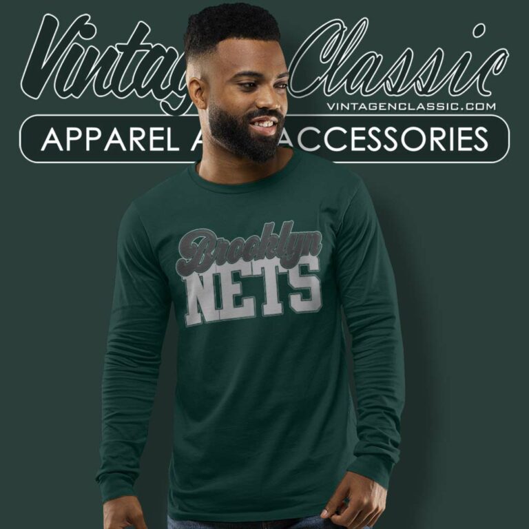 Brooklyn Nets Logo Signature Long Sleeve Tee Brooklyn Nets Logo Signature Long Sleeve Tee