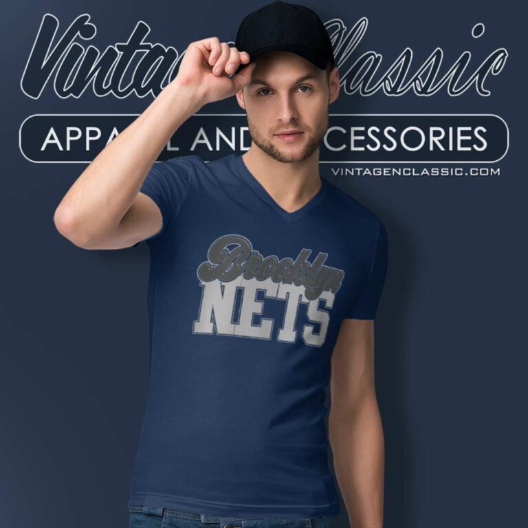 Brooklyn Nets Logo Signature V Neck TShirt Brooklyn Nets Logo Signature V Neck TShirt