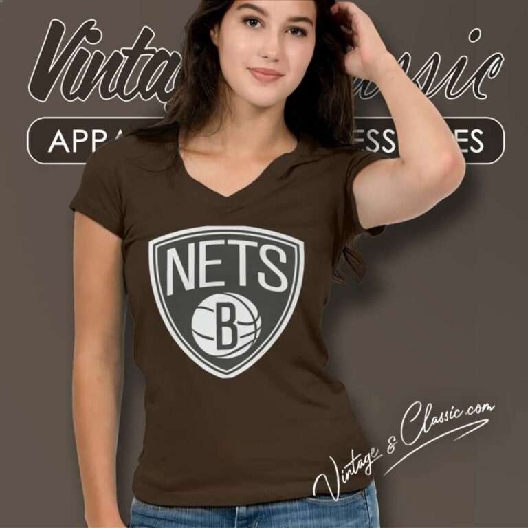 Brooklyn Nets Nba Basketball Icon V Neck TShirt Brooklyn Nets Nba Basketball Icon V Neck TShirt