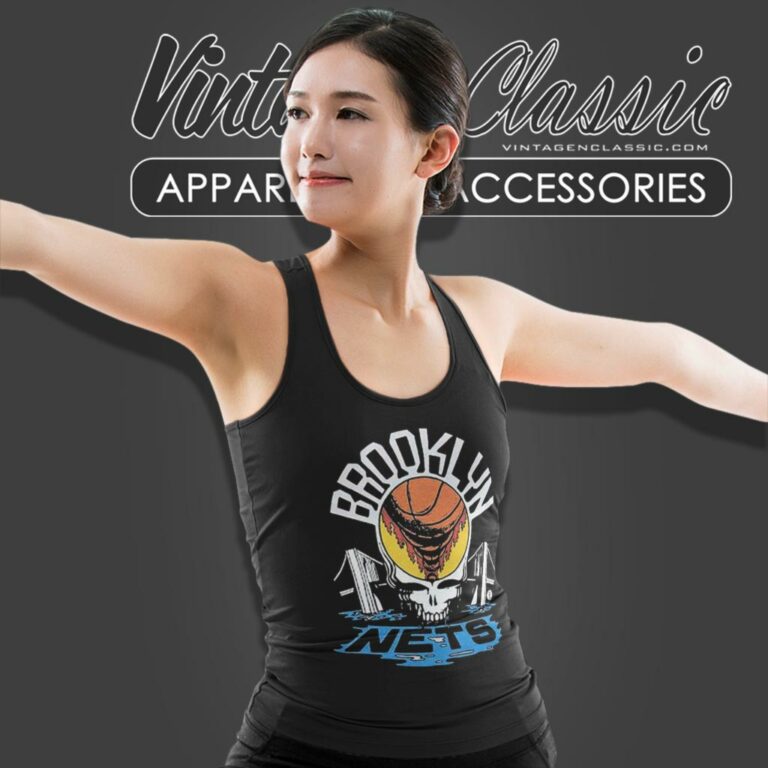Brooklyn Nets Nba Grateful Dead Skull Tank Top Racerback Brooklyn Nets Nba Grateful Dead Skull Tank Top Racerback