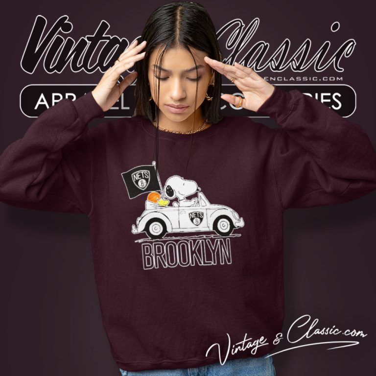 Brooklyn Nets Snoopy Dog Driving Car Sweatshirt Brooklyn Nets Snoopy Dog Driving Car Sweatshirt