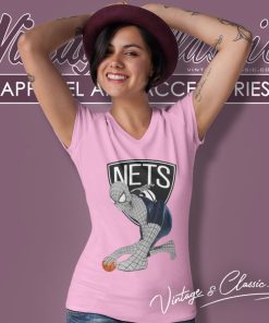 Brooklyn Nets Spiderman V Neck TShirt