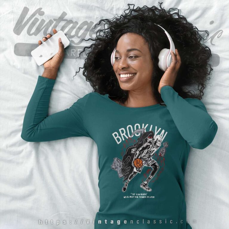 Brooklyn The Slim Reaper Shirt Nba Kevin Durant Long Sleeve Tee Brooklyn The Slim Reaper Shirt Nba Kevin Durant Long Sleeve Tee