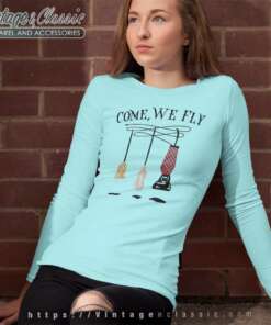 Broom Come We Fly Halloween Long Sleeve Tee