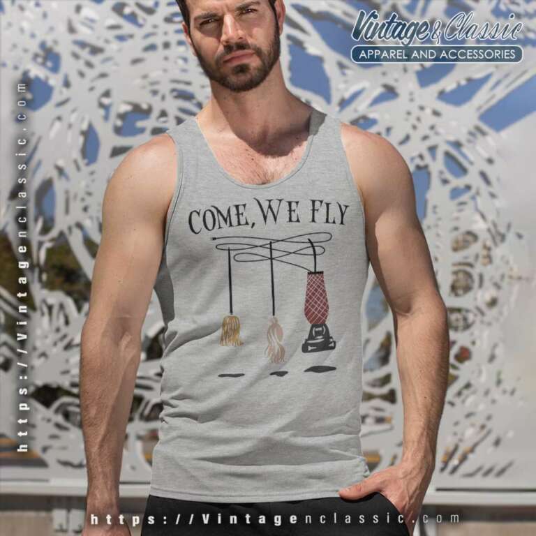 Broom Come We Fly Halloween Tank Top Racerback Broom Come We Fly Halloween Tank Top Racerback
