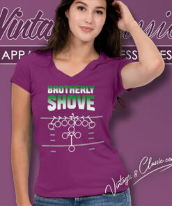 Brotherly Shove Shirt Funny For Fans 4 Brotherly Shove Shirt Funny For Fans V Neck TShirt