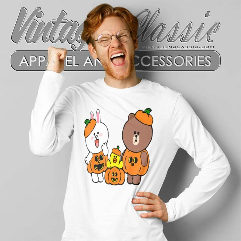 Brown Bear Cony Bunny Rabbit Duck Pumpkins Long Sleeve Tee Brown Bear Cony Bunny Rabbit Duck Pumpkins Long Sleeve Tee
