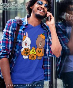 Brown Bear Cony Bunny Rabbit Duck Pumpkins V Neck TShirt