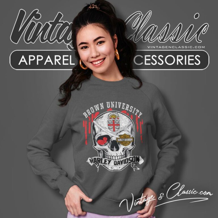 Brown University Harley Davidson Skull Sweatshirt Brown University Harley Davidson Skull Sweatshirt