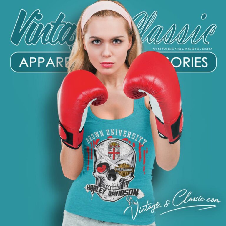 Brown University Harley Davidson Skull Tank Top Racerback Brown University Harley Davidson Skull Tank Top Racerback