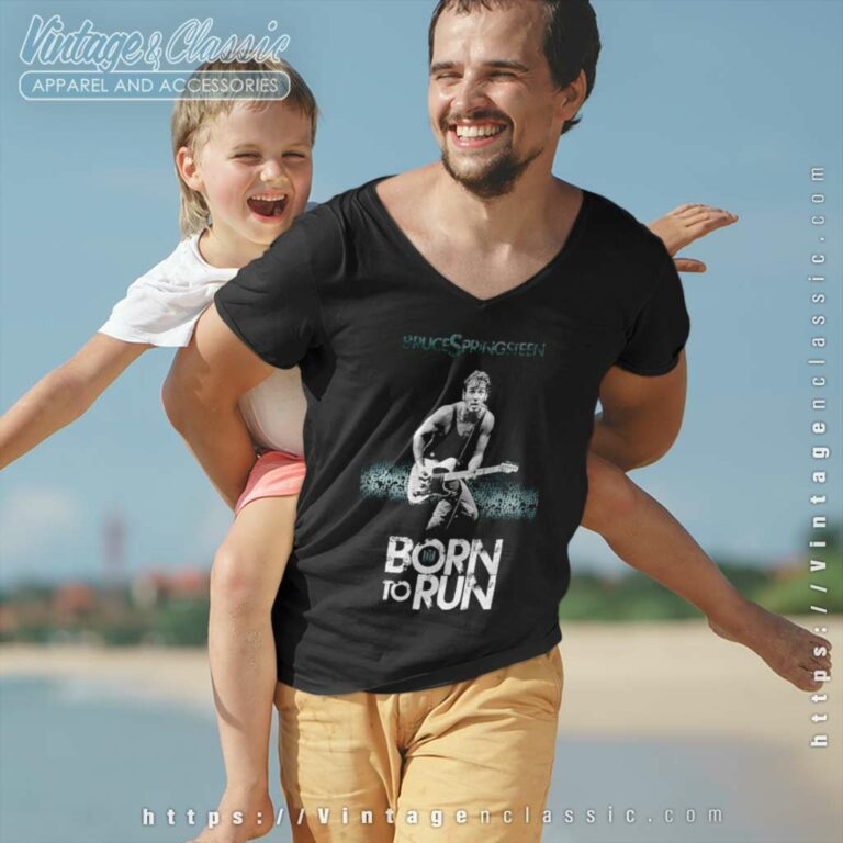 Bruce Springsteen Born To Run V Neck TShirt Bruce Springsteen Born To Run V Neck TShirt