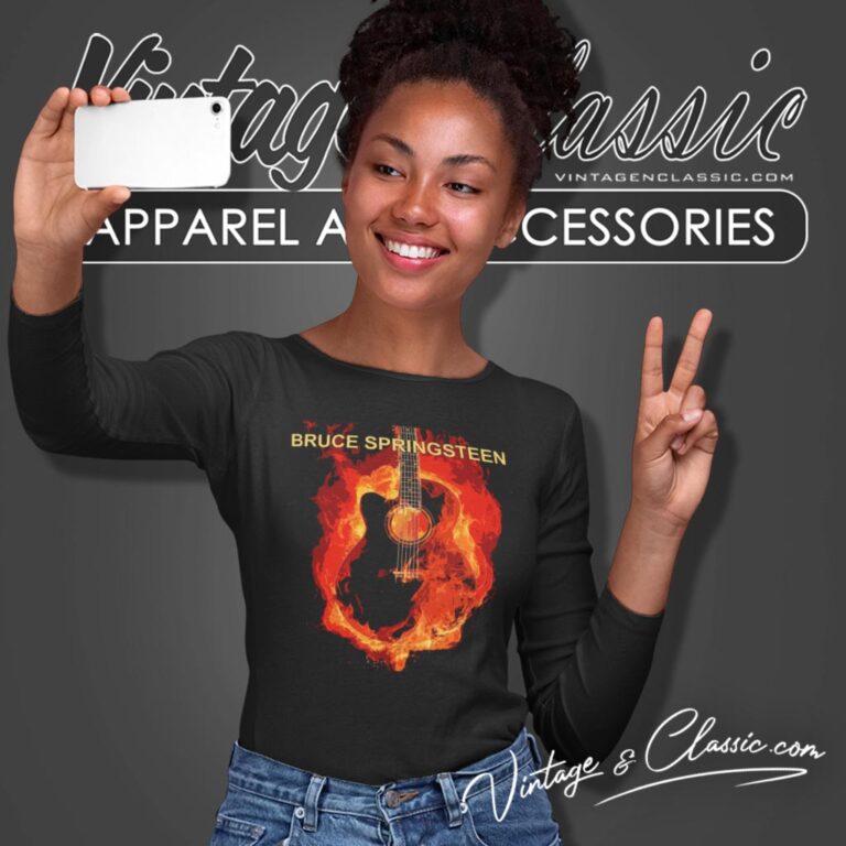 Bruce Springsteen Guitar Flame Long Sleeve Tee 1 Bruce Springsteen Guitar Flame Long Sleeve Tee 1