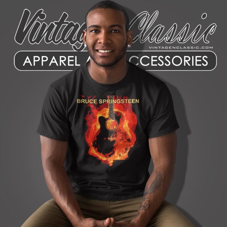 Bruce Springsteen Guitar Flame T Shirt 1 Bruce Springsteen Guitar Flame T Shirt 1
