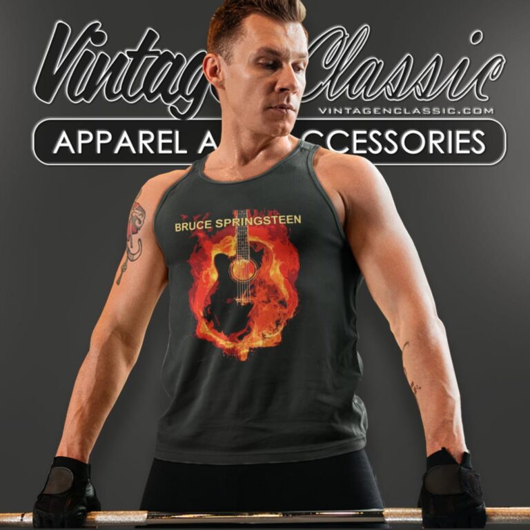 Bruce Springsteen Guitar Flame Tank Top Racerback 1 Bruce Springsteen Guitar Flame Tank Top Racerback 1