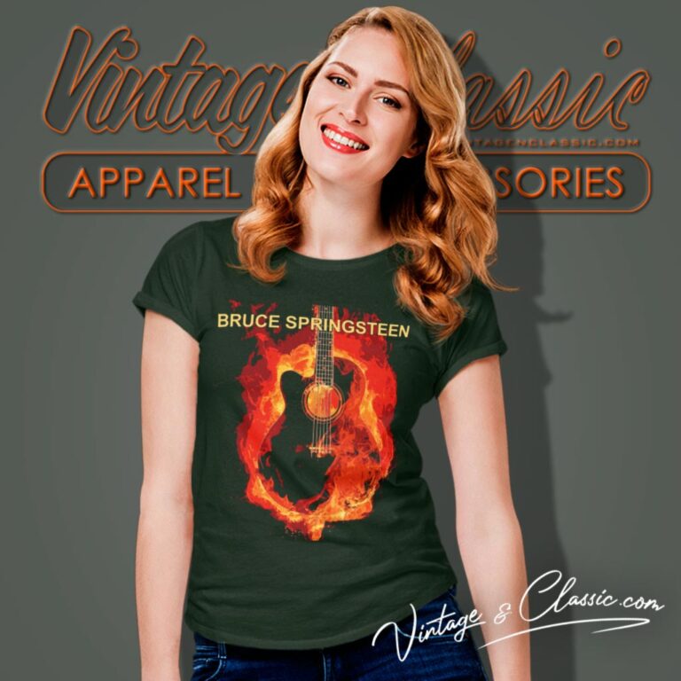 Bruce Springsteen Guitar Flame Women T Shirt 1 Bruce Springsteen Guitar Flame Women T Shirt 1