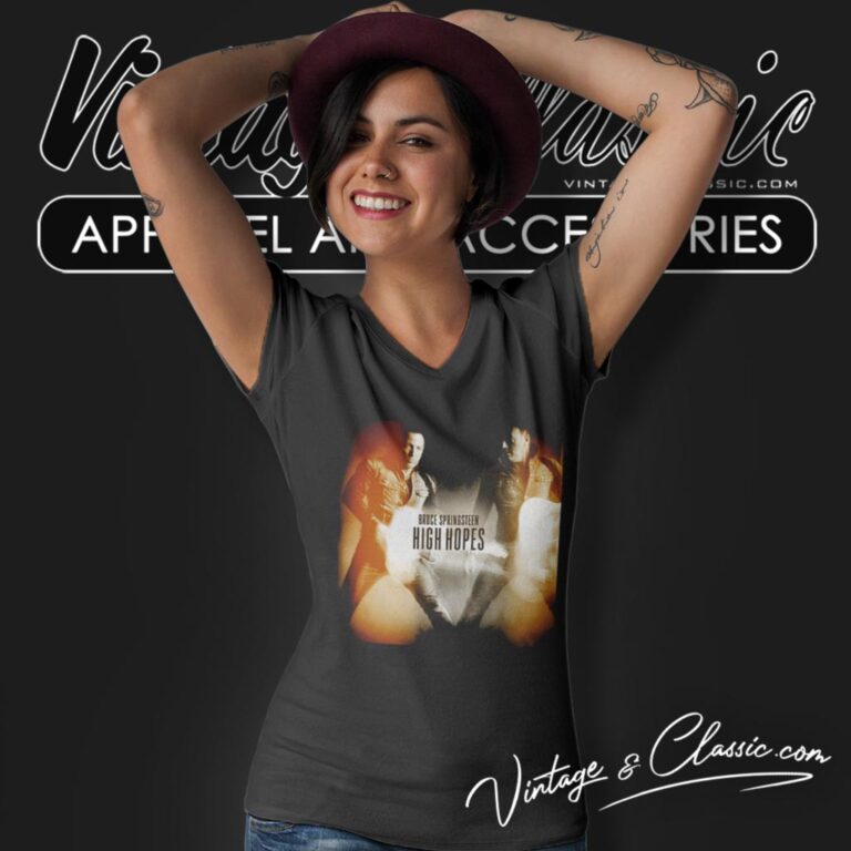 Bruce Springsteen High Hopes V Neck TShirt 1 Bruce Springsteen High Hopes V Neck TShirt 1