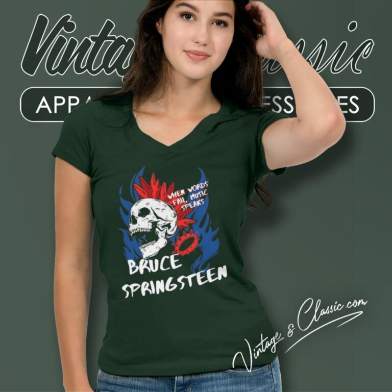 Bruce Springsteen Music Speaks V Neck TShirt Bruce Springsteen Music Speaks V Neck TShirt