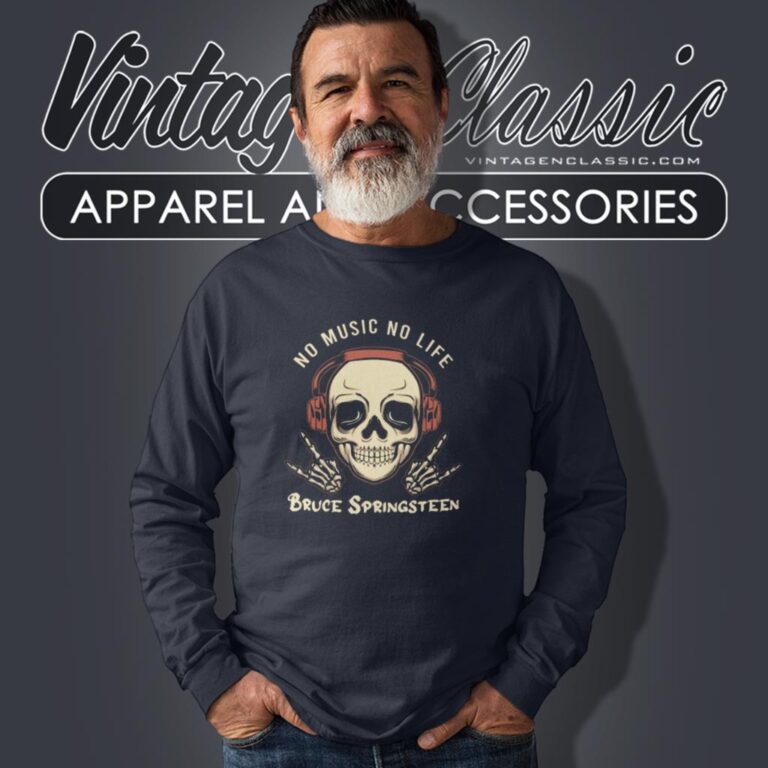 Bruce Springsteen No Music No Life Long Sleeve Tee 1 Bruce Springsteen No Music No Life Long Sleeve Tee 1
