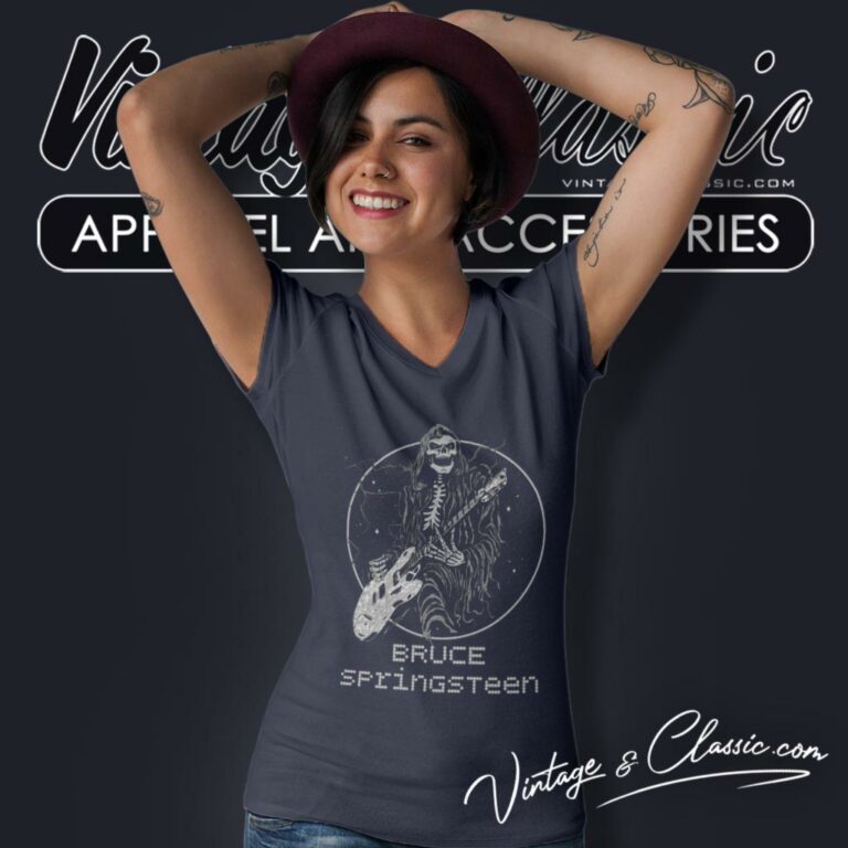 Bruce Springsteen Play Guitar V Neck TShirt Bruce Springsteen Play Guitar V Neck TShirt