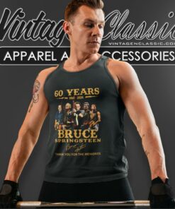 Bruce Springsteen Shirt 60 Years 1964 2024 Thank You For The Memories Signature Tank Top Racerback