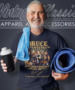 Bruce Springsteen Shirt 75th Anniversary 1949 2024 Thank You For The Memories V Neck TShirt