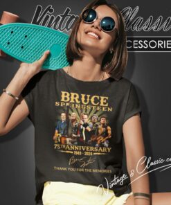 Bruce Springsteen Shirt 75th Anniversary 1949 2024 Thank You For The Memories Women T Shirt