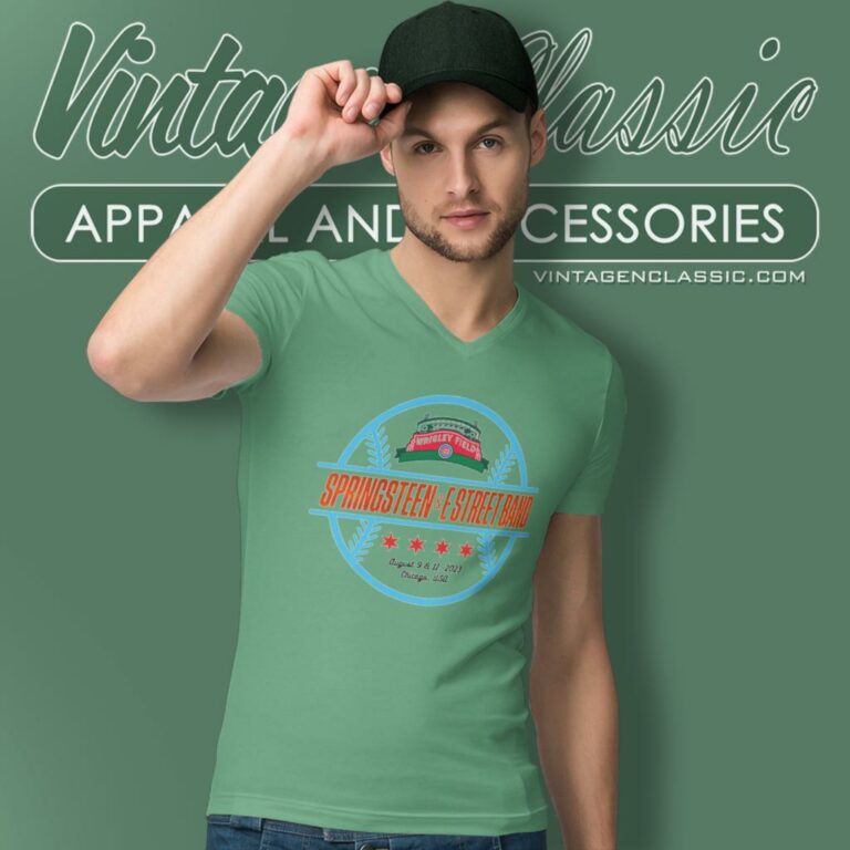 Bruce Springsteen Shirt Wrigley Field V Neck TShirt Bruce Springsteen Shirt Wrigley Field V Neck TShirt
