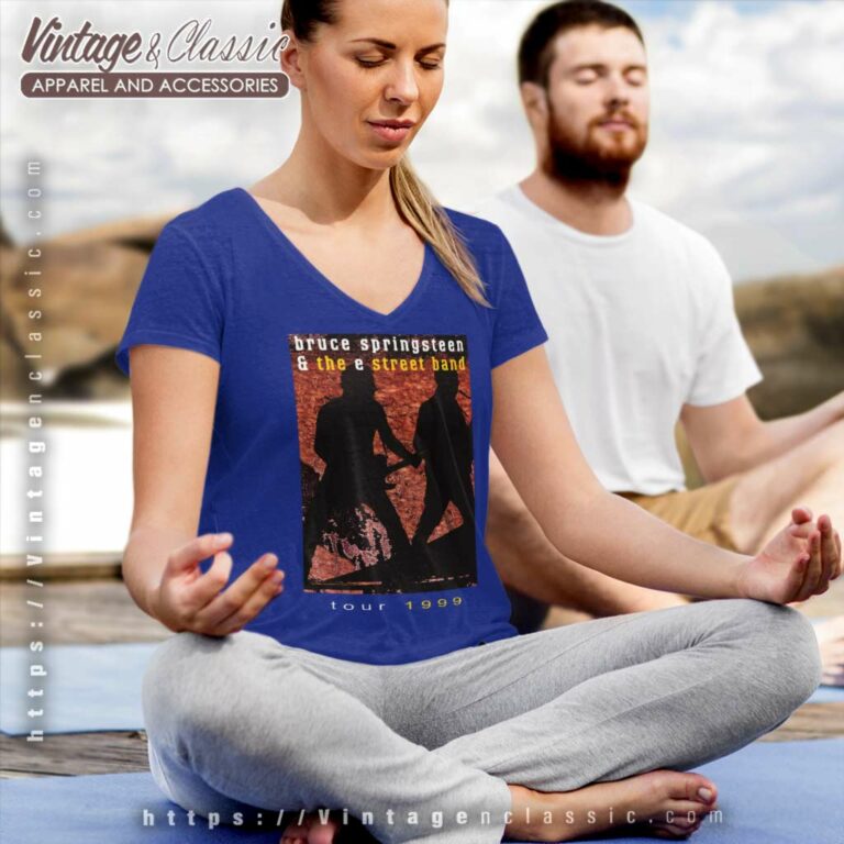 Bruce Springsteen Tour 1999 V Neck TShirt Bruce Springsteen Tour 1999 V Neck TShirt