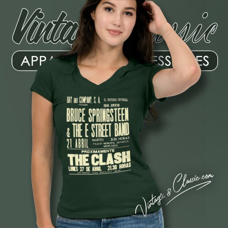 Bruce Springsteen Vintage V Neck TShirt Bruce Springsteen Vintage V Neck TShirt