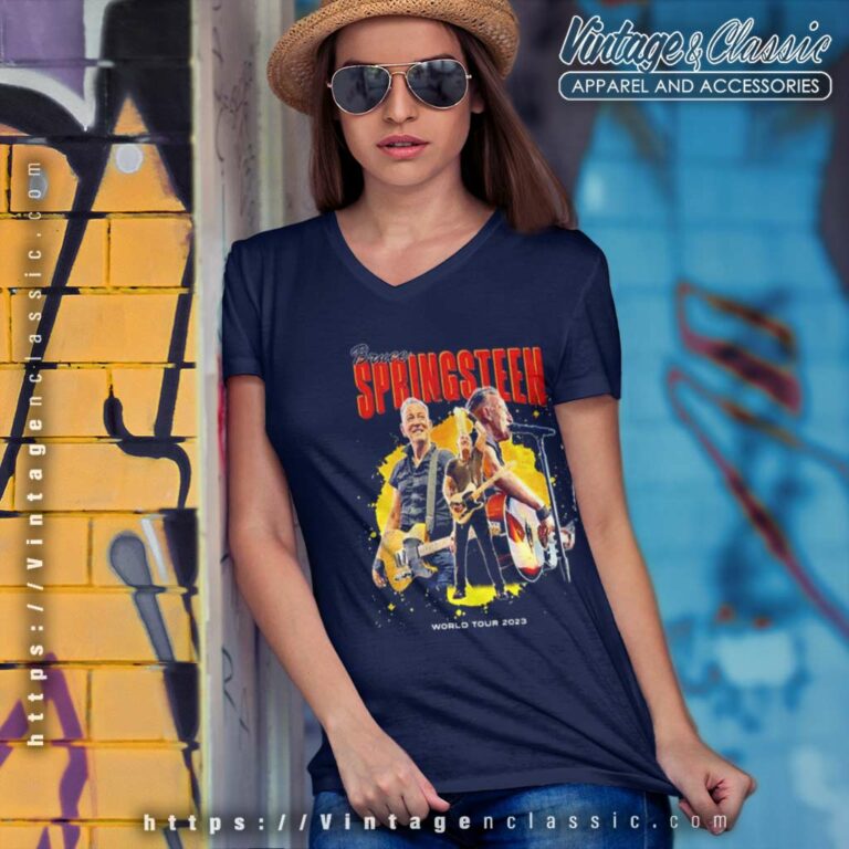 Bruce Springsteen World Tour 2023 V Neck TShirt Bruce Springsteen World Tour 2023 V Neck TShirt