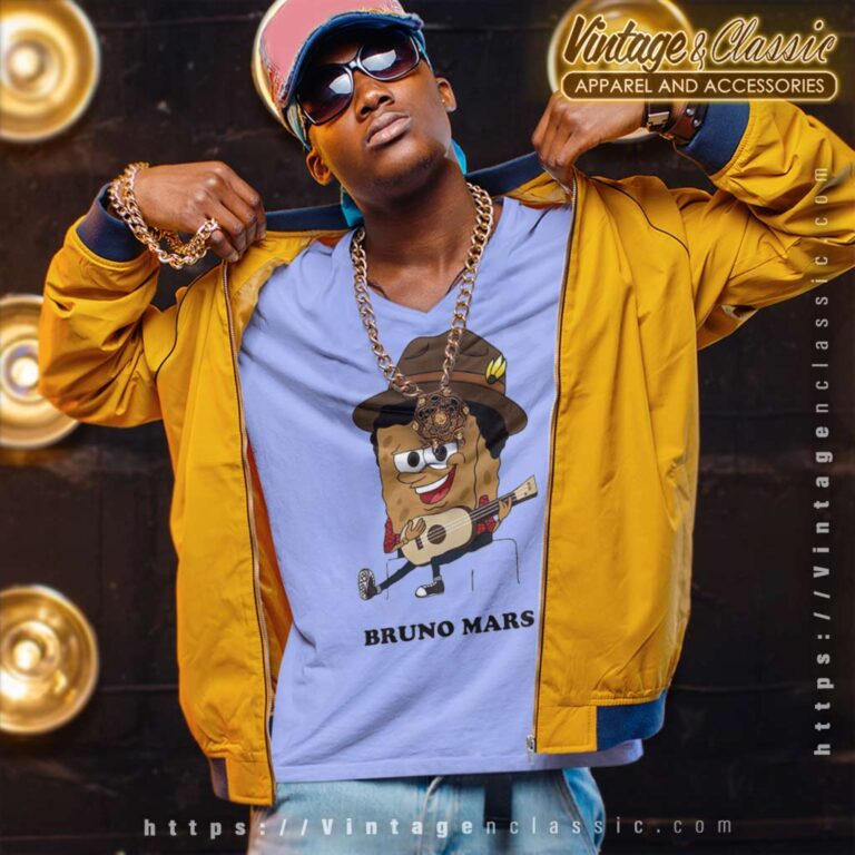 Bruno Mars Spongebob World Tour 2023 V Neck TShirt Bruno Mars Spongebob World Tour 2023 V Neck TShirt