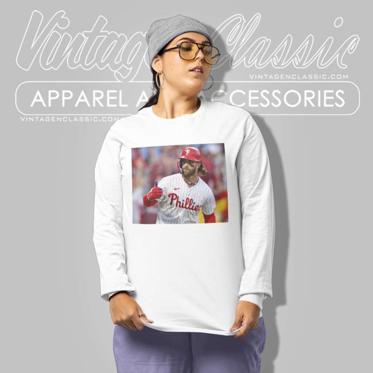 Bryce Harper Shirt Hammering Atlanta In Phillies Game 3 Victory Long Sleeve Tee Bryce Harper Shirt Hammering Atlanta In Phillies Game 3 Victory Long Sleeve Tee