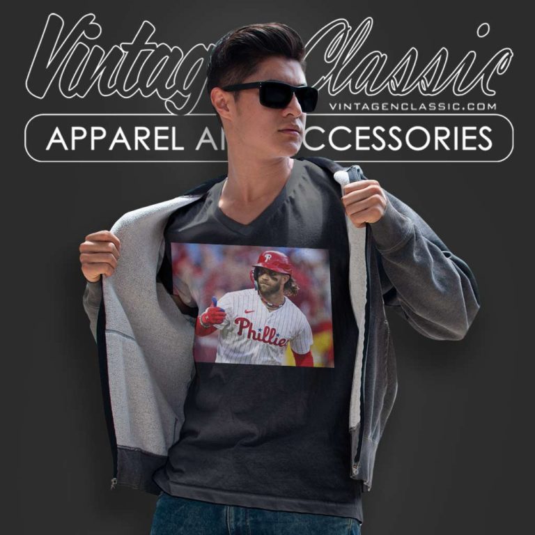 Bryce Harper Shirt Hammering Atlanta In Phillies Game 3 Victory V Neck TShirt Bryce Harper Shirt Hammering Atlanta In Phillies Game 3 Victory V Neck TShirt