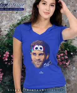 Bryce Harper Shirt Headshot Bryce Harper Philadelphia Mlbpa V Neck TShirt
