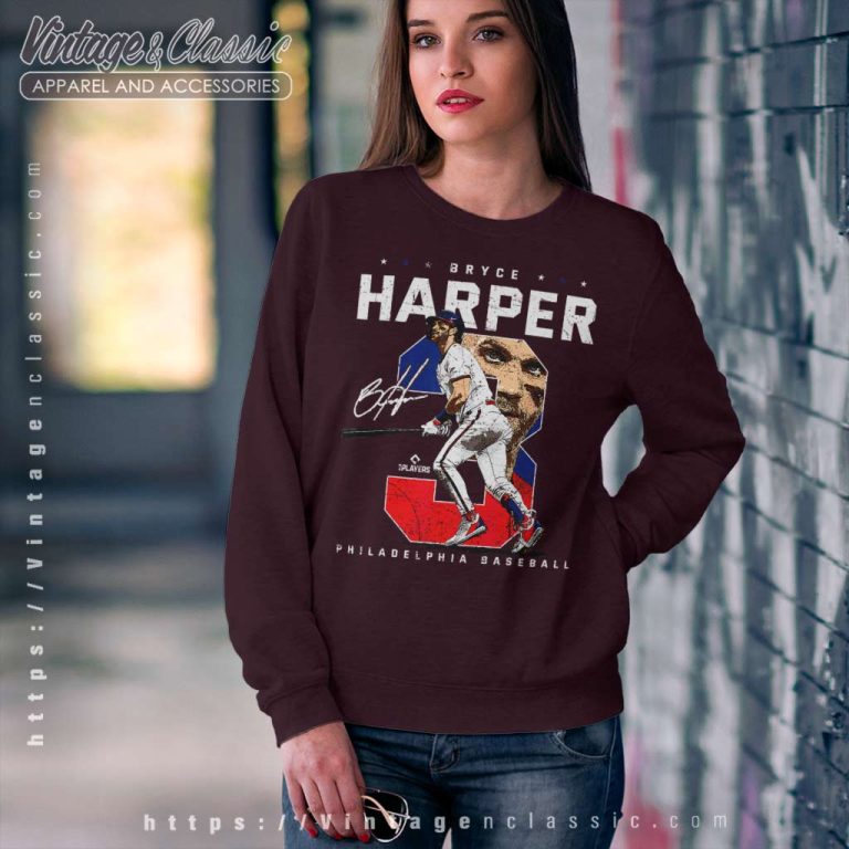 Bryce Harper Shirt Number Portrait Philadelphia Mlbpa Sweatshirt Bryce Harper Shirt Number Portrait Philadelphia Mlbpa Sweatshirt