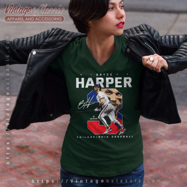 Bryce Harper Shirt Number Portrait Philadelphia Mlbpa V Neck TShirt Bryce Harper Shirt Number Portrait Philadelphia Mlbpa V Neck TShirt