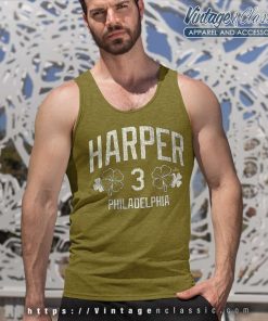 Bryce Harper Shirt Philadelphia Baseball St Patricks Clover Tank Top Racerback