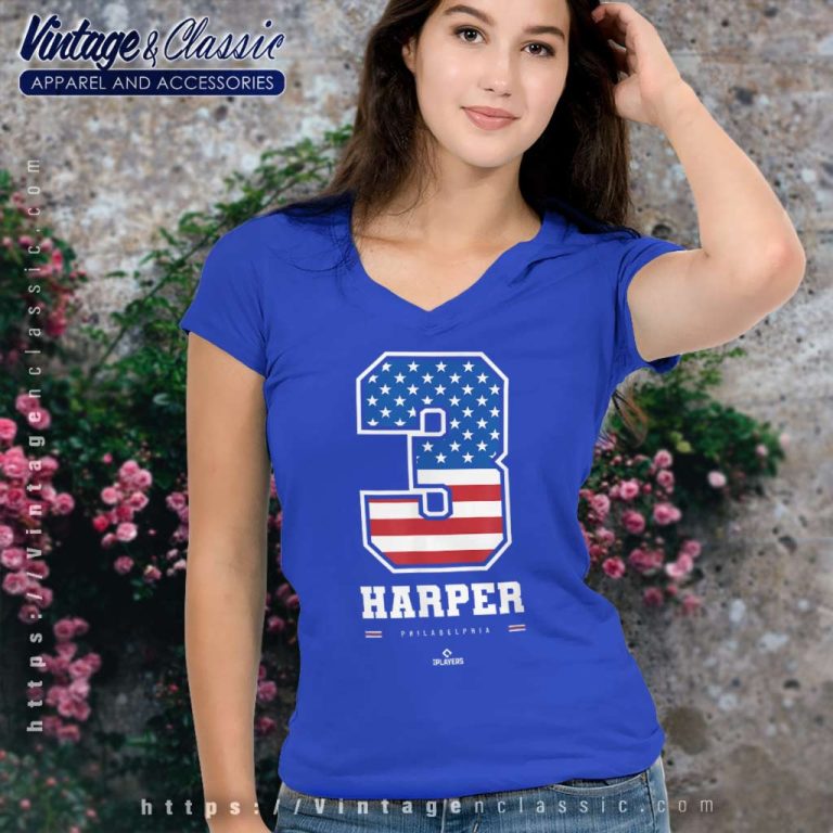 Bryce Harper Shirt Us Flag Number V Neck TShirt Bryce Harper Shirt Us Flag Number V Neck TShirt
