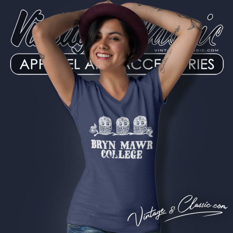 Bryn Mawr College Owl V Neck TShirt Bryn Mawr College Owl V Neck TShirt