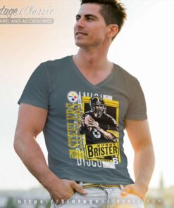 Bubby Brister Quarterback Pittsburgh Steelers V Neck TShirt