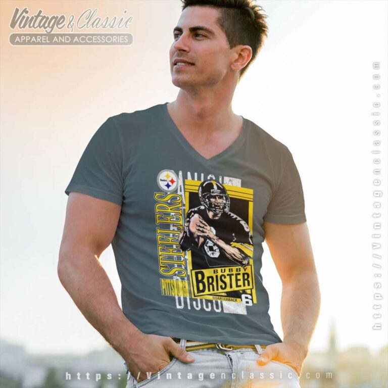 Bubby Brister Quarterback Pittsburgh Steelers V Neck TShirt Bubby Brister Quarterback Pittsburgh Steelers V Neck TShirt
