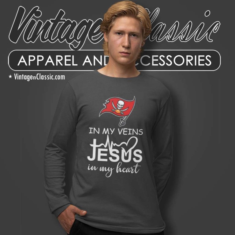 Buccaneers In My Veins Jesus In My Heart Long Sleeve Tee Buccaneers In My Veins Jesus In My Heart Long Sleeve Tee