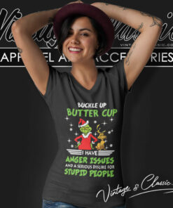 Buckle Up Grinch Christmas V Neck TShirt